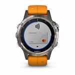 Garmin Fenix 5 Plus Sapphire Titanium / Orange Band