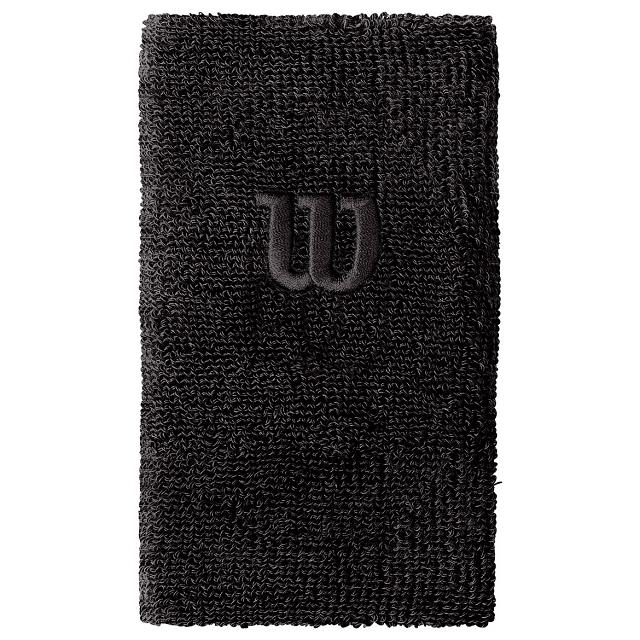 Wilson Extra Wide Wristband 2-Pack Black OSFA